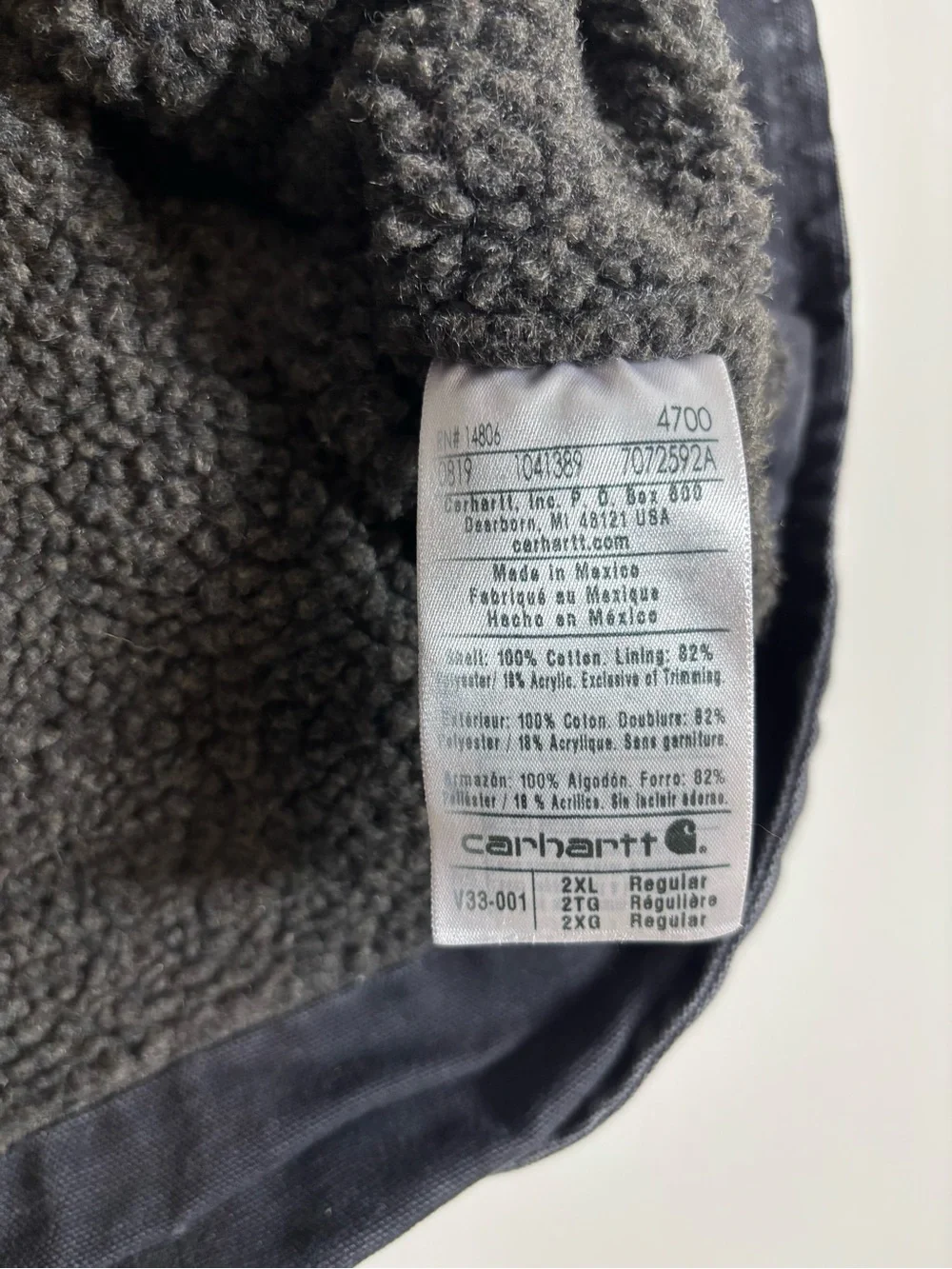 Vtg Carhartt V33-001 Sherpa Lined Vest Workwear XXL Distressed